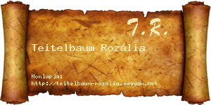 Teitelbaum Rozália névjegykártya